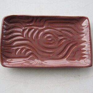 Plum Pottery Carved Soap Dish or Trinket Dish
